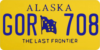 AK license plate GOR708