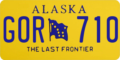 AK license plate GOR710