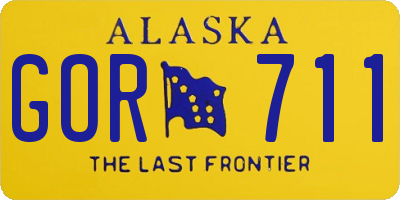 AK license plate GOR711