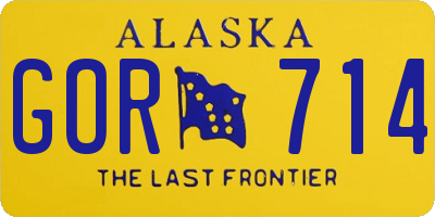 AK license plate GOR714
