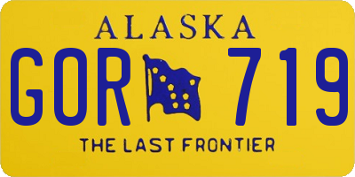 AK license plate GOR719