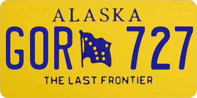 AK license plate GOR727