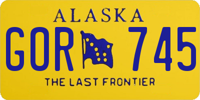 AK license plate GOR745