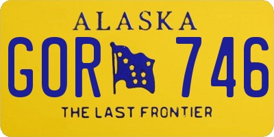 AK license plate GOR746