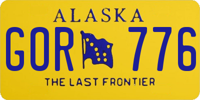 AK license plate GOR776