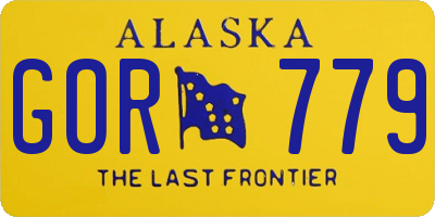 AK license plate GOR779