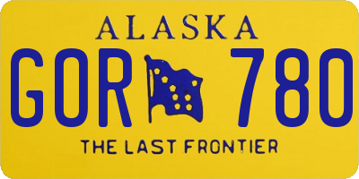 AK license plate GOR780