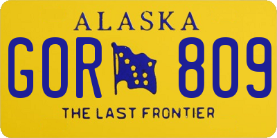 AK license plate GOR809