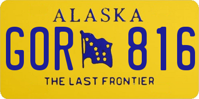 AK license plate GOR816