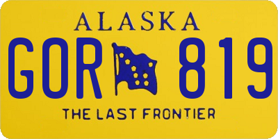 AK license plate GOR819