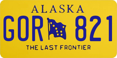 AK license plate GOR821