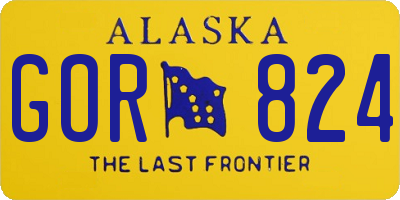 AK license plate GOR824