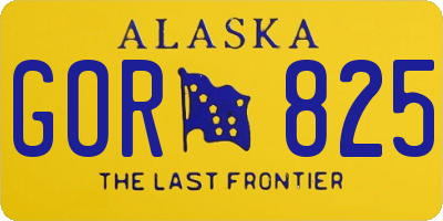 AK license plate GOR825