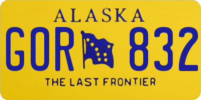 AK license plate GOR832