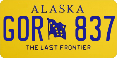 AK license plate GOR837