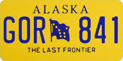 AK license plate GOR841