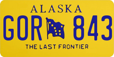 AK license plate GOR843