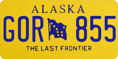 AK license plate GOR855