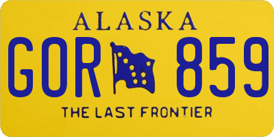 AK license plate GOR859