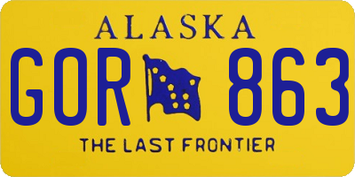 AK license plate GOR863