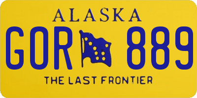AK license plate GOR889