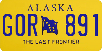 AK license plate GOR891