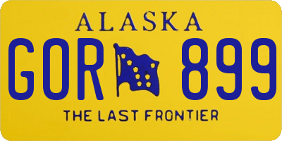 AK license plate GOR899