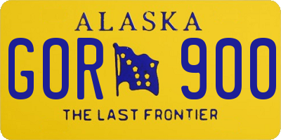 AK license plate GOR900
