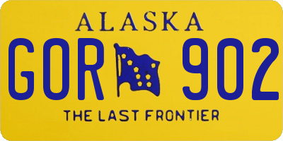 AK license plate GOR902