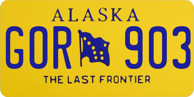 AK license plate GOR903