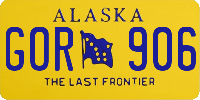 AK license plate GOR906