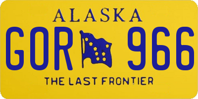 AK license plate GOR966