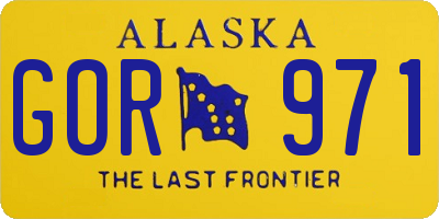 AK license plate GOR971