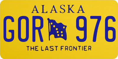 AK license plate GOR976