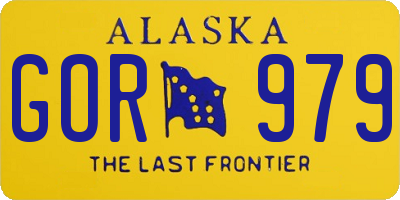 AK license plate GOR979