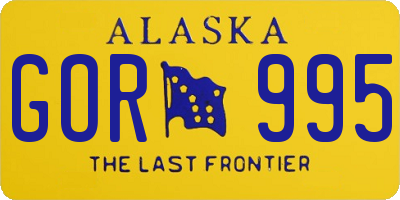 AK license plate GOR995