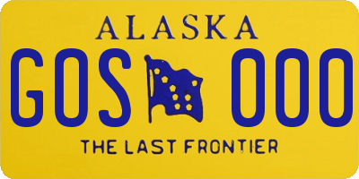 AK license plate GOS000