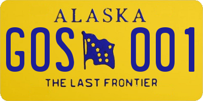 AK license plate GOS001