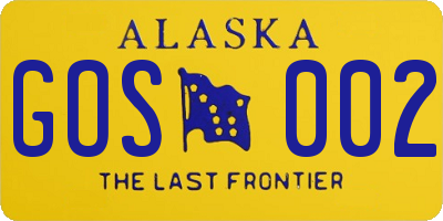AK license plate GOS002