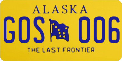 AK license plate GOS006