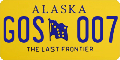 AK license plate GOS007