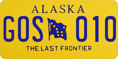 AK license plate GOS010