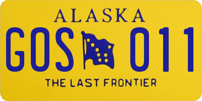 AK license plate GOS011