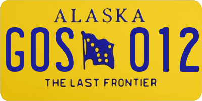 AK license plate GOS012