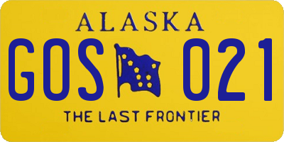AK license plate GOS021