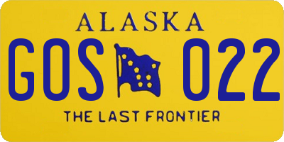 AK license plate GOS022