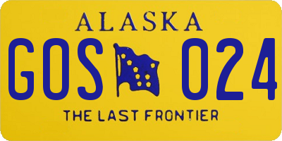 AK license plate GOS024