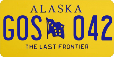 AK license plate GOS042