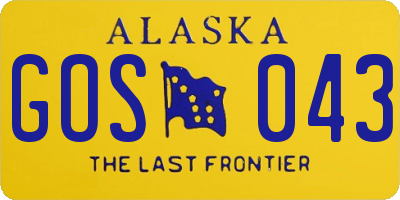 AK license plate GOS043
