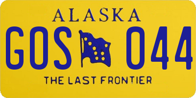 AK license plate GOS044
